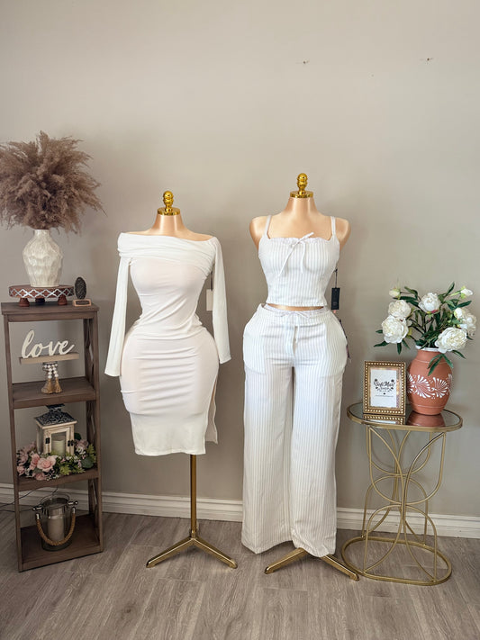 Lace-up Top and Wide leg Pants
